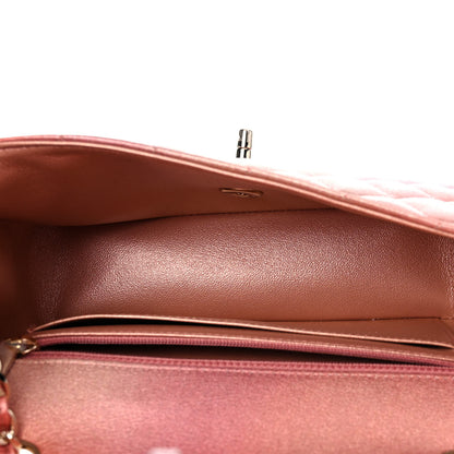 Chanel Metallic Lambskin Quilted Ombre Mini Rectangular Flap Pink 5 of 10