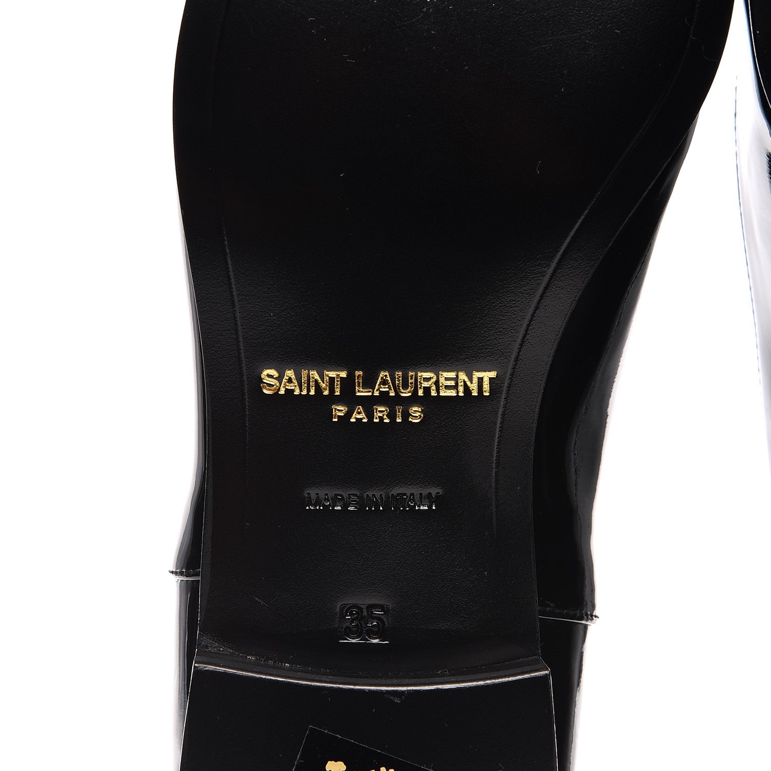 Saint Laurent Calfskin Patent LuLu 20 Lace Up Oxfords 35 Black 6 of 8