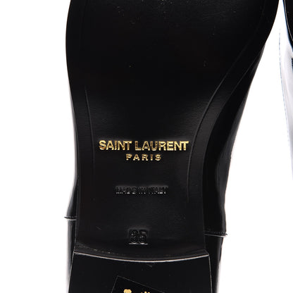 Saint Laurent Calfskin Patent LuLu 20 Lace Up Oxfords 35 Black 6 of 8