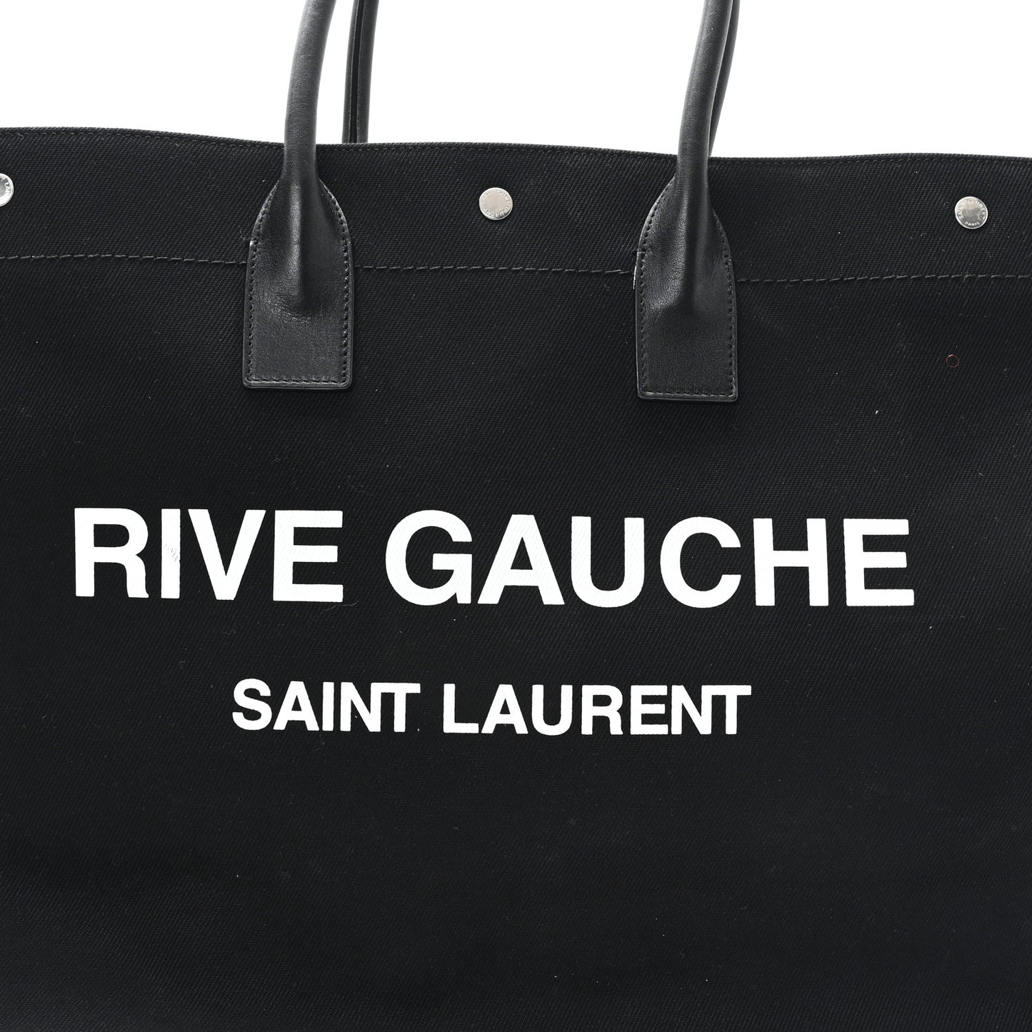 Linen Calfskin Rive Gauche Tote Black