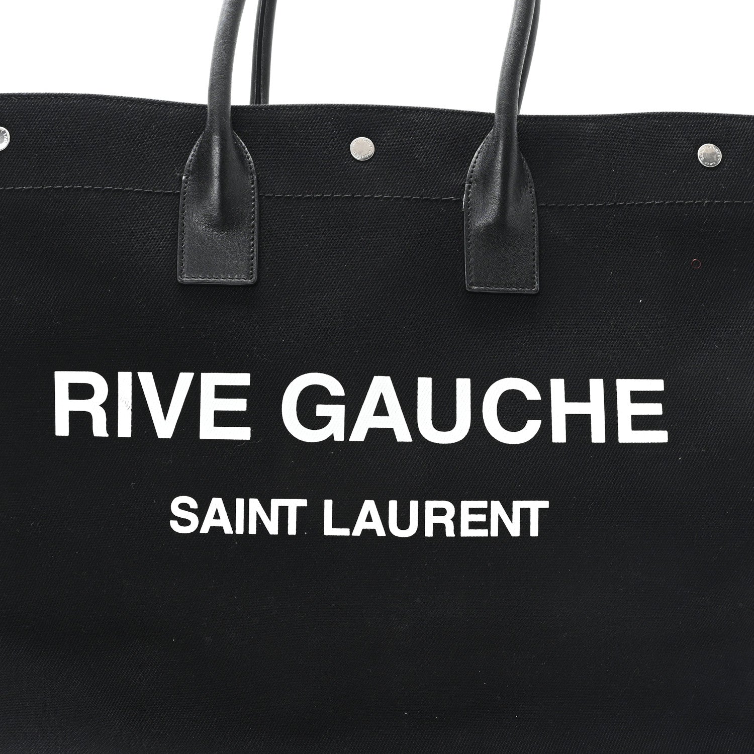 Saint Laurent Linen Calfskin Rive Gauche Tote Black 7 of 9
