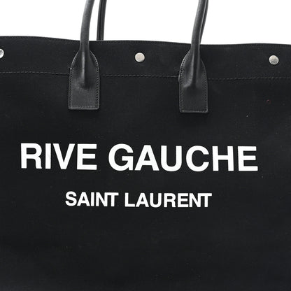 Saint Laurent Linen Calfskin Rive Gauche Tote Black 7 of 9