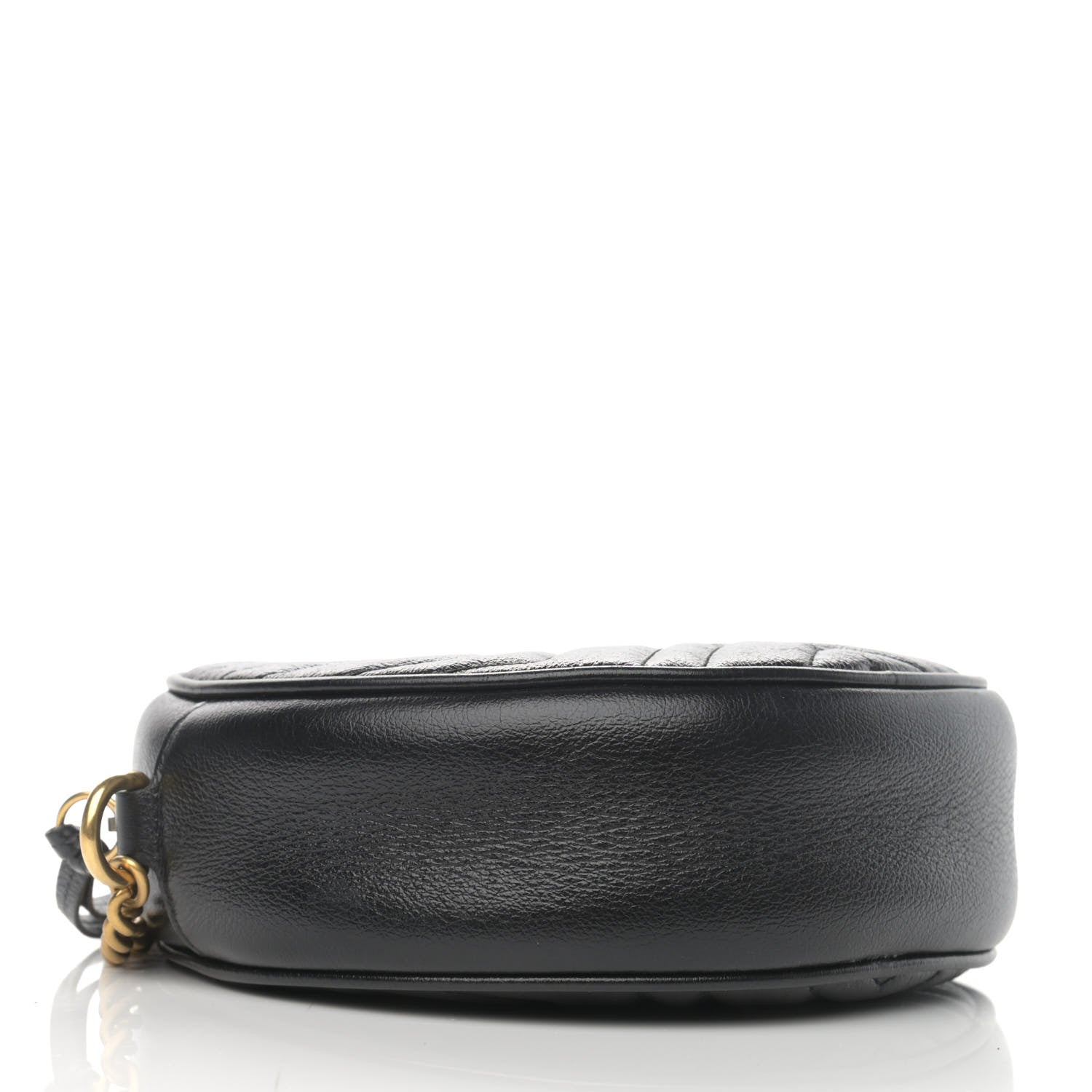 Gucci Azalea Calfskin Matelasse Heart Mini GG Marmont Round Shoulder Bag Black 4 of 10