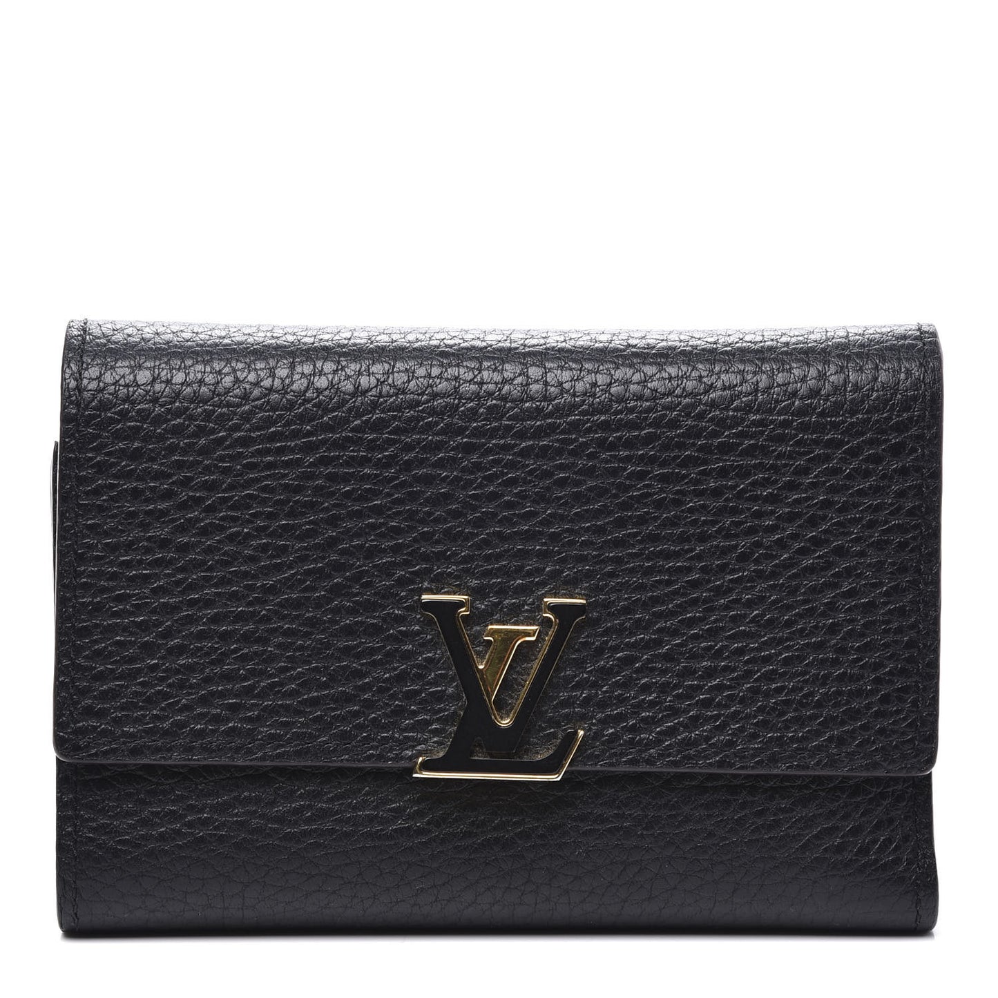 Taurillon Capucines Compact Wallet Black