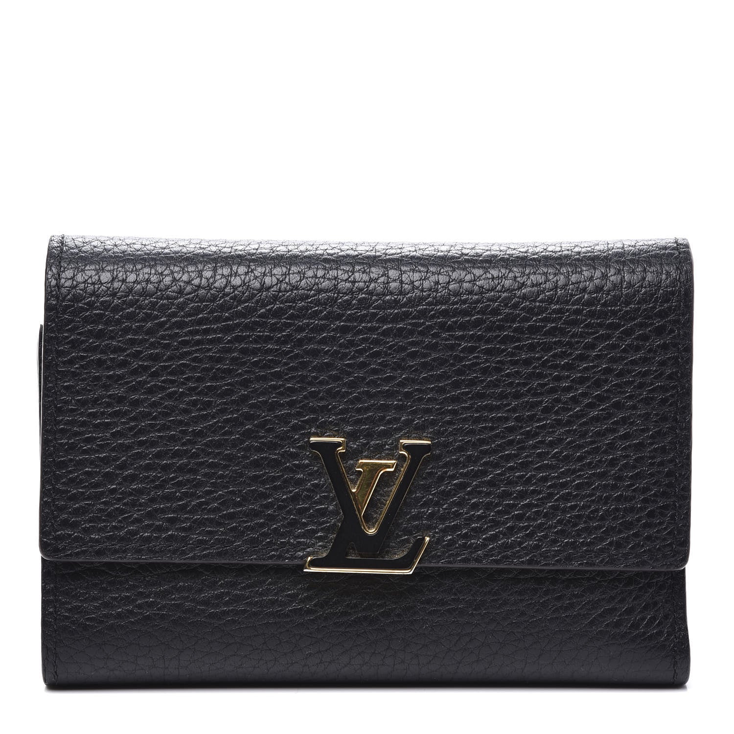 Louis Vuitton Taurillon Capucines Compact Wallet Black 1 of 10