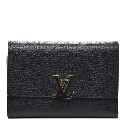 Louis Vuitton Taurillon Capucines Compact Wallet Black 1 of 10