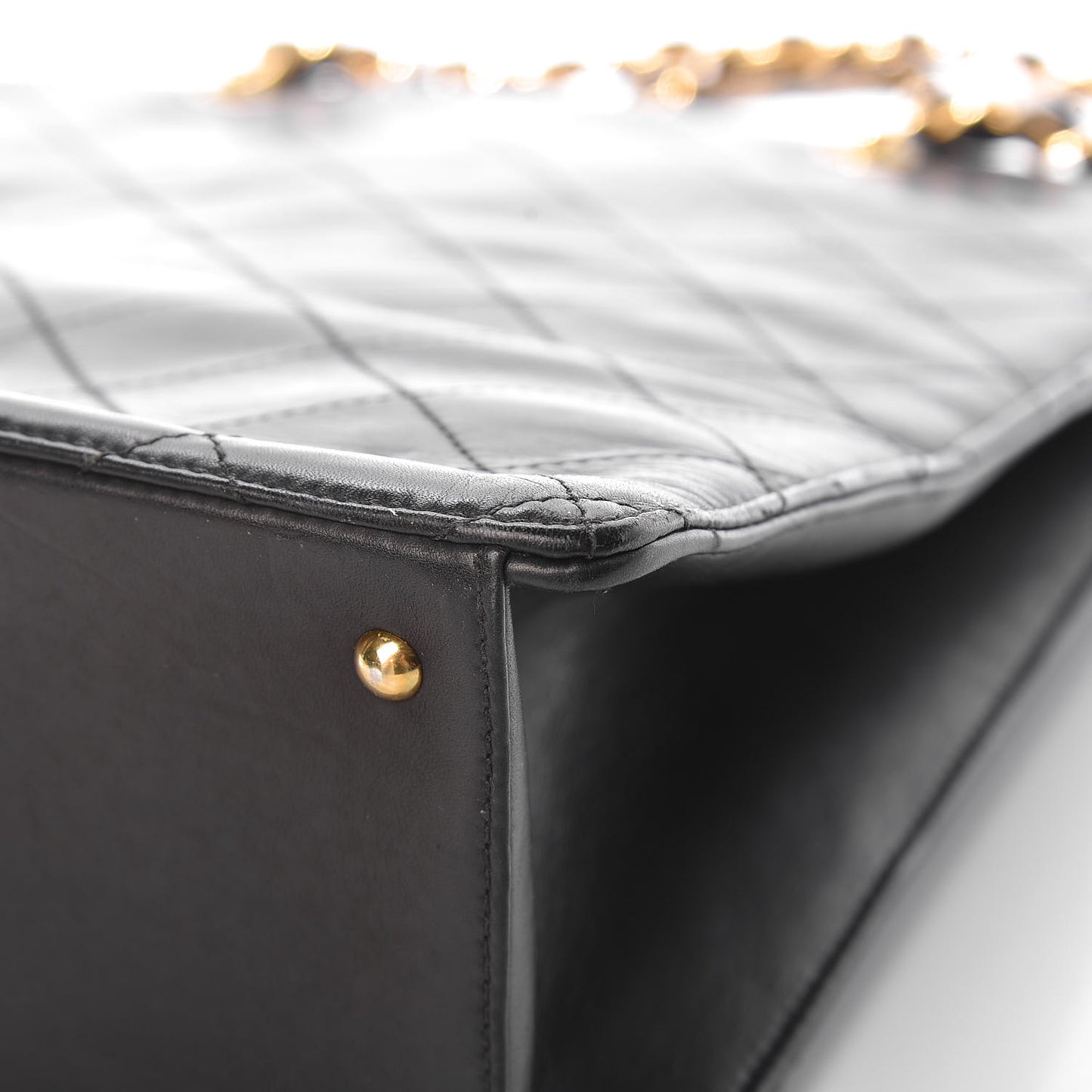 Lambskin Stitched CC Tote Black