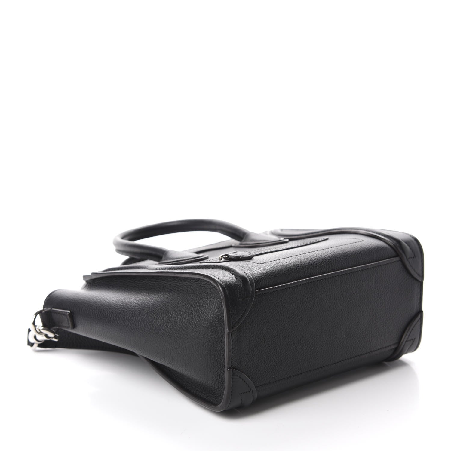 Celine Drummed Calfskin Nano Luggage Black 4 of 9