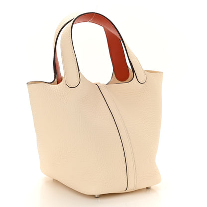 Hermes Taurillon Clemence Swift Eclat Picotin Lock 18 PM Nata Terre Battue 2 of 10