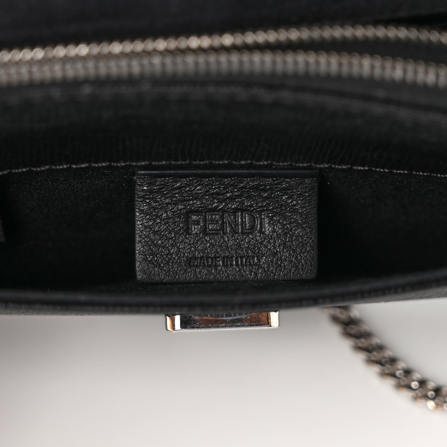 Fendi Vitello Elite Mink Fur Studded Karlito Tube Wallet on Chain Black 6 of 11