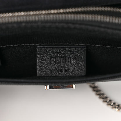 Fendi Vitello Elite Mink Fur Studded Karlito Tube Wallet on Chain Black 6 of 11