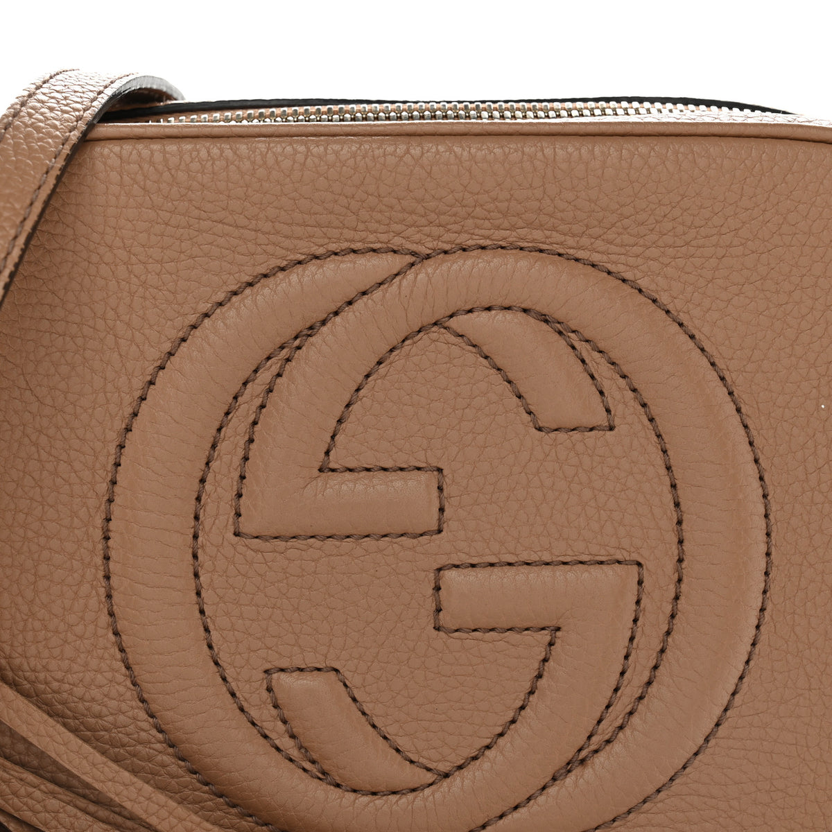 Gucci Pebbled Calfskin Small Soho Disco Bag Camelia 8 of 11