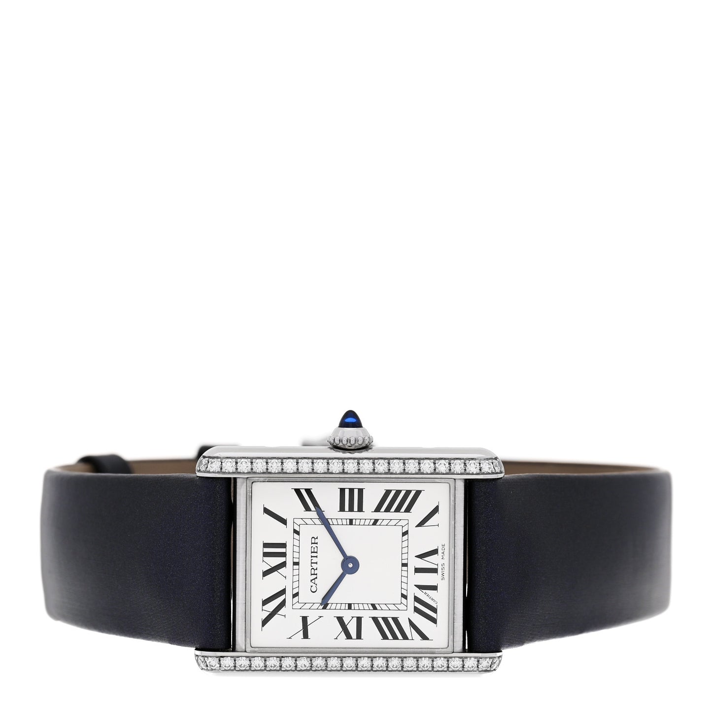 Stainless Steel Satin Diamond 25mm Must de Cartier Tank Quartz Watch