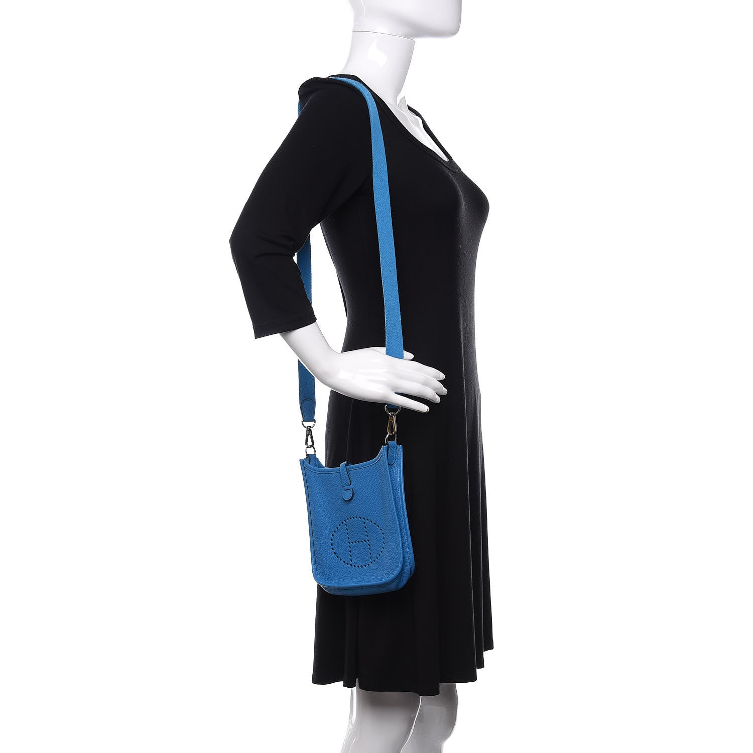 Hermes Taurillon Clemence Evelyne TPM Bleu Zanzibar 2 of 11
