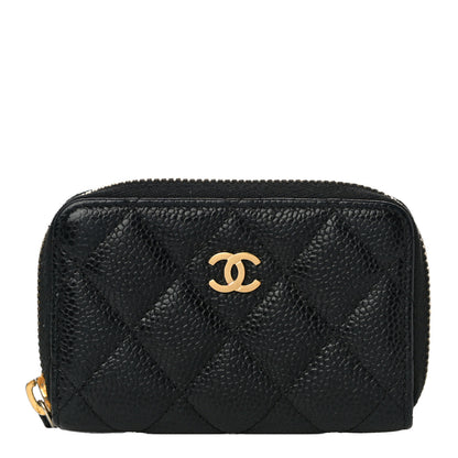 Chanel Caviar Quilted Zip Coin Purse Black 1 of 12
