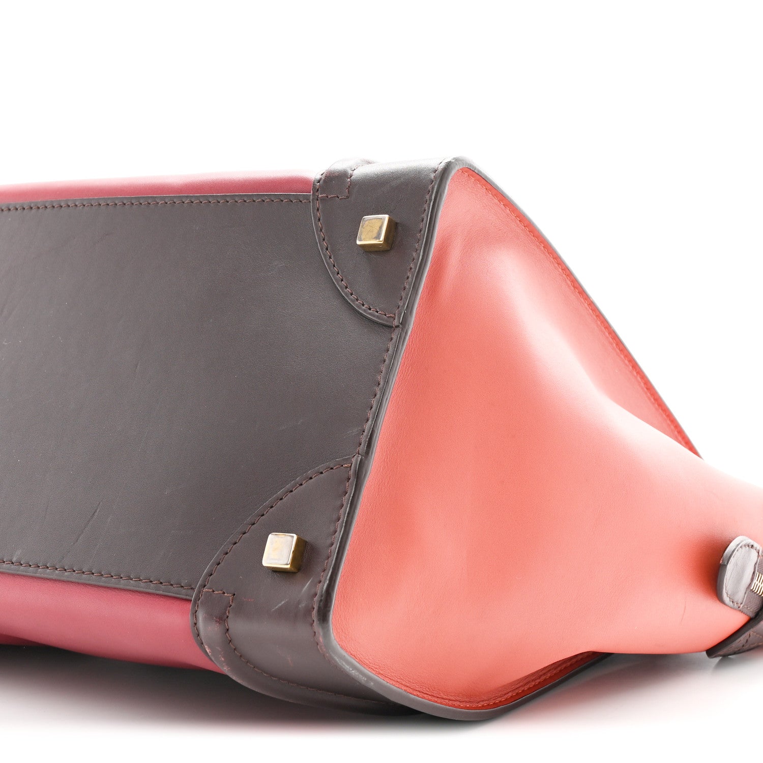 Celine Satin Calfskin Mini Tri-Color Luggage Blood 10 of 13