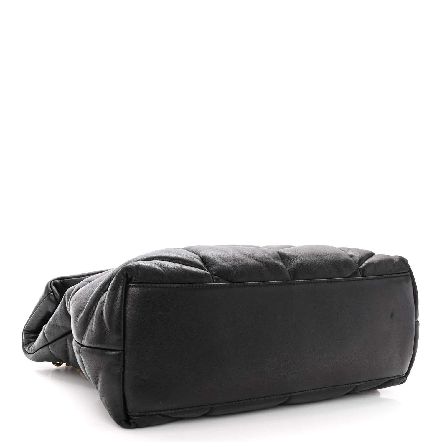 Saint Laurent Lambskin Quilted Medium Loulou Puffer Monogram Chain Satchel Black 4 of 10
