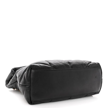 Saint Laurent Lambskin Quilted Medium Loulou Puffer Monogram Chain Satchel Black 4 of 10