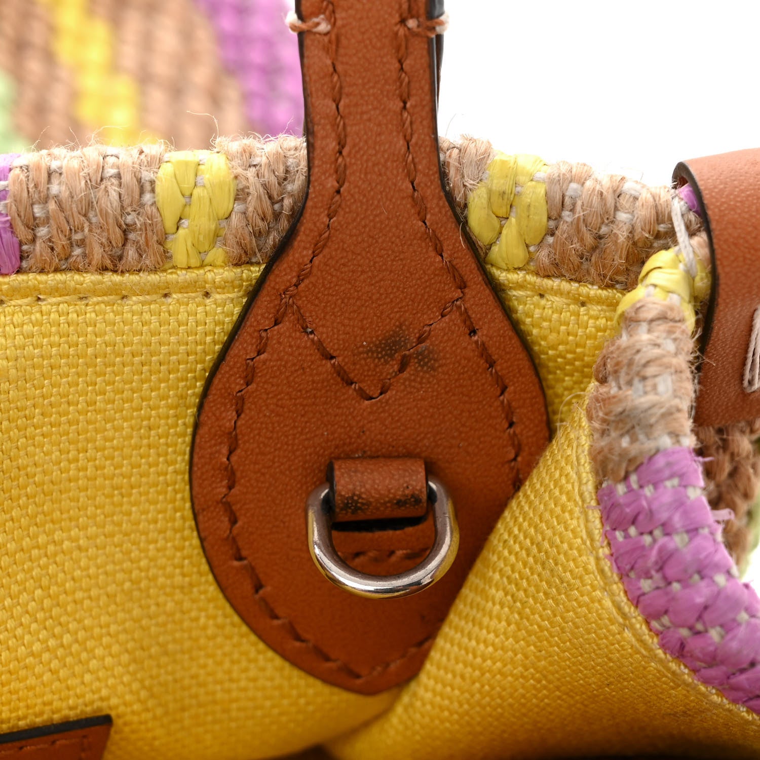 Gucci Calfskin Jute Logo Embroidered Super Mini Vertical Tote Multicolor 11 of 11