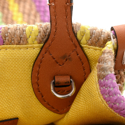Gucci Calfskin Jute Logo Embroidered Super Mini Vertical Tote Multicolor 11 of 11