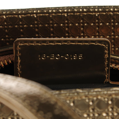 Christian Dior Metallic Patent Micro-Cannage Medium Lady Dior Champagne 7 of 7