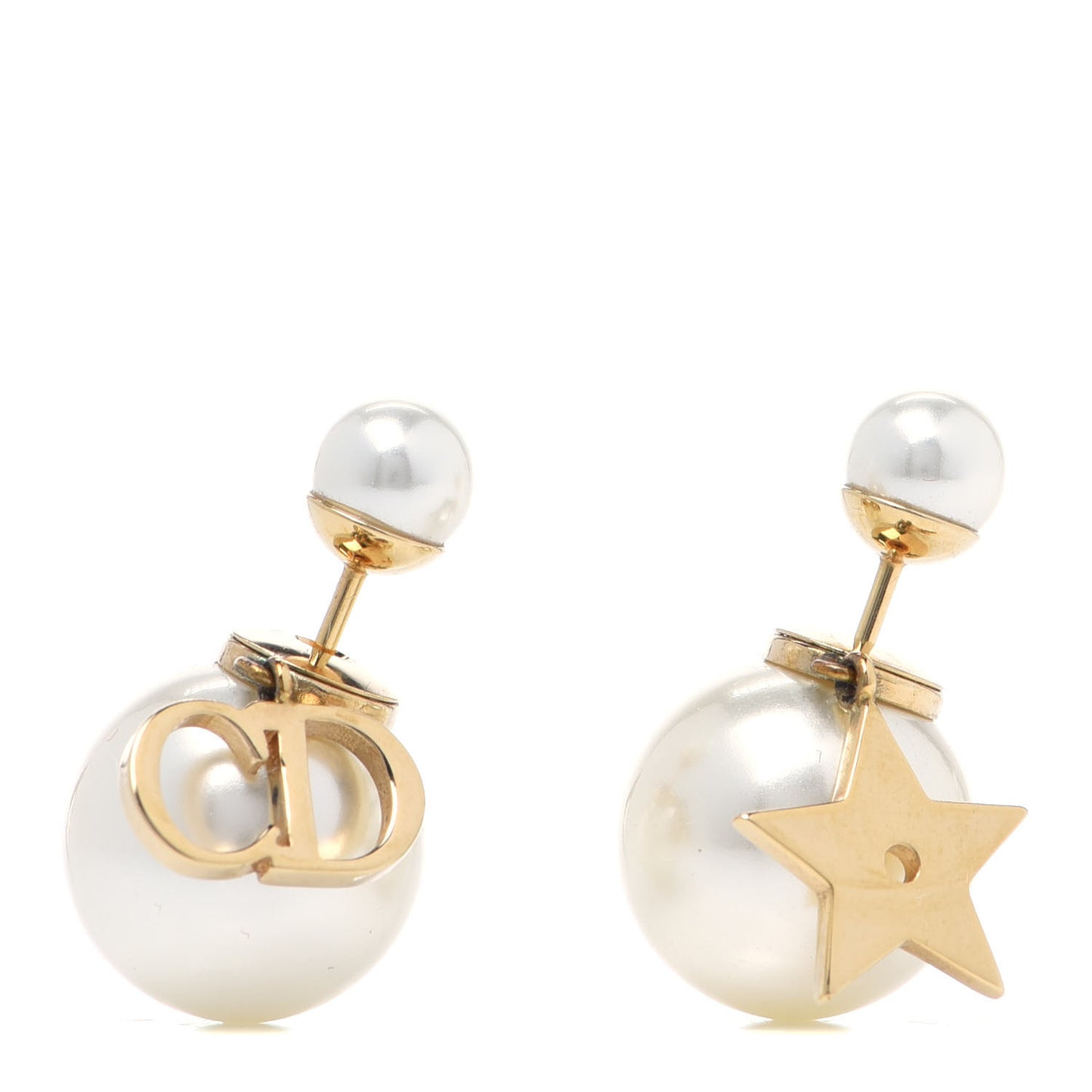 Pearl Mise En Dior Logo Tribal Earrings