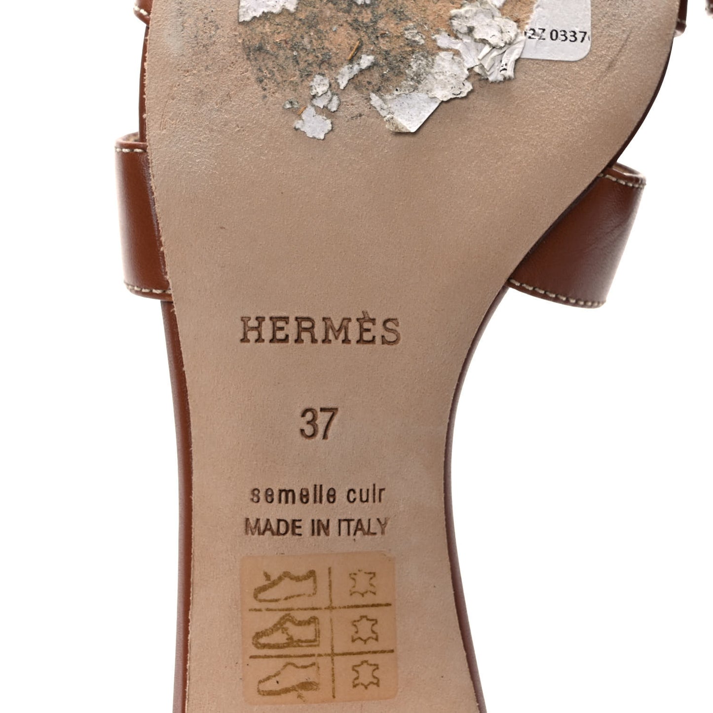 Calfskin Oasis Sandals 37 Gold