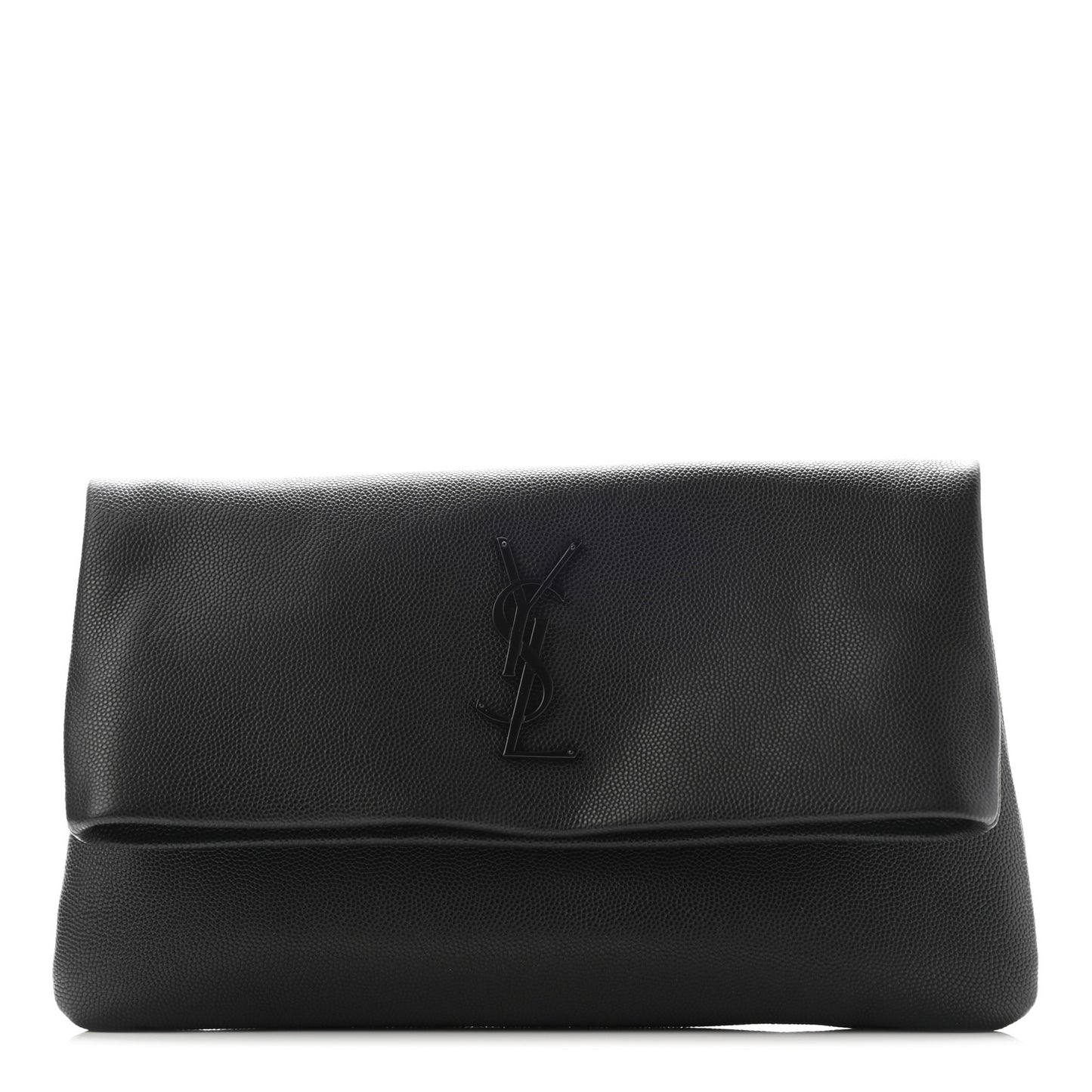 Grain De Poudre West Hollywood Monogram Fold Over Clutch Black