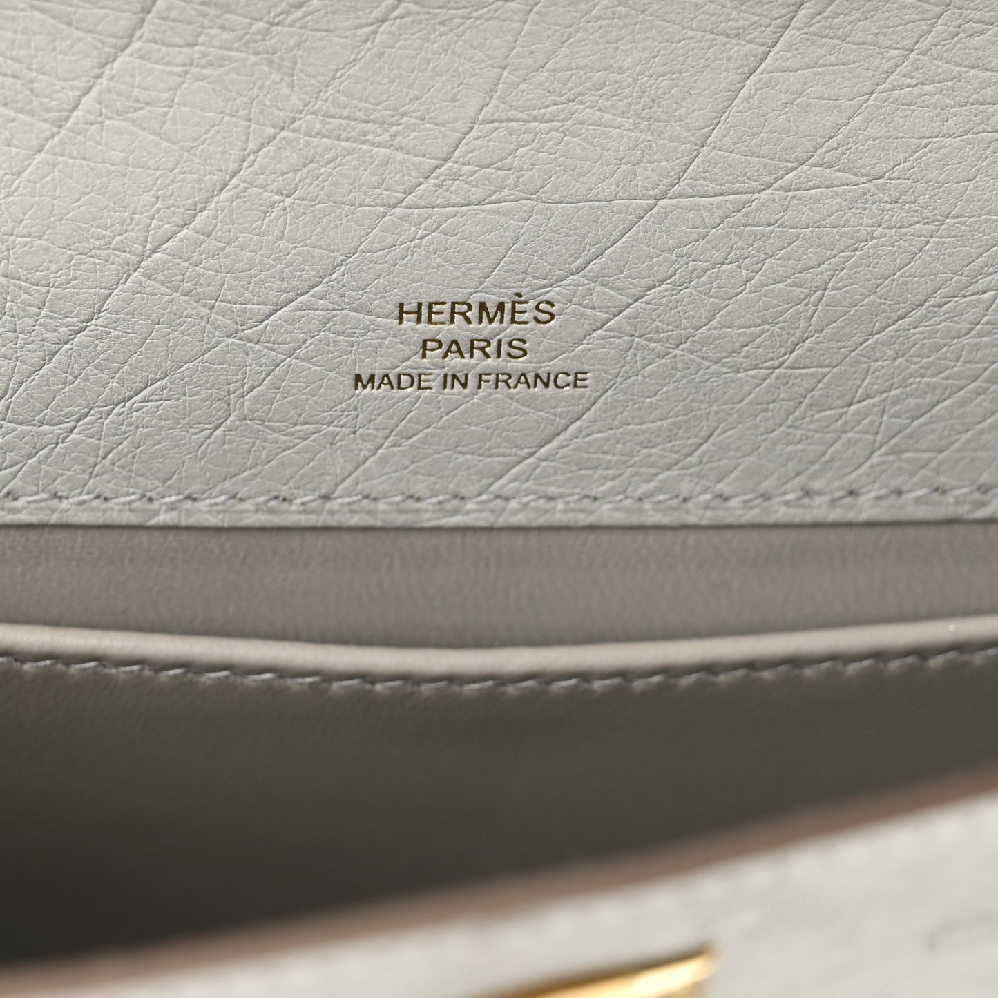 Ostrich Kelly Pochette Clutch Gris Perle