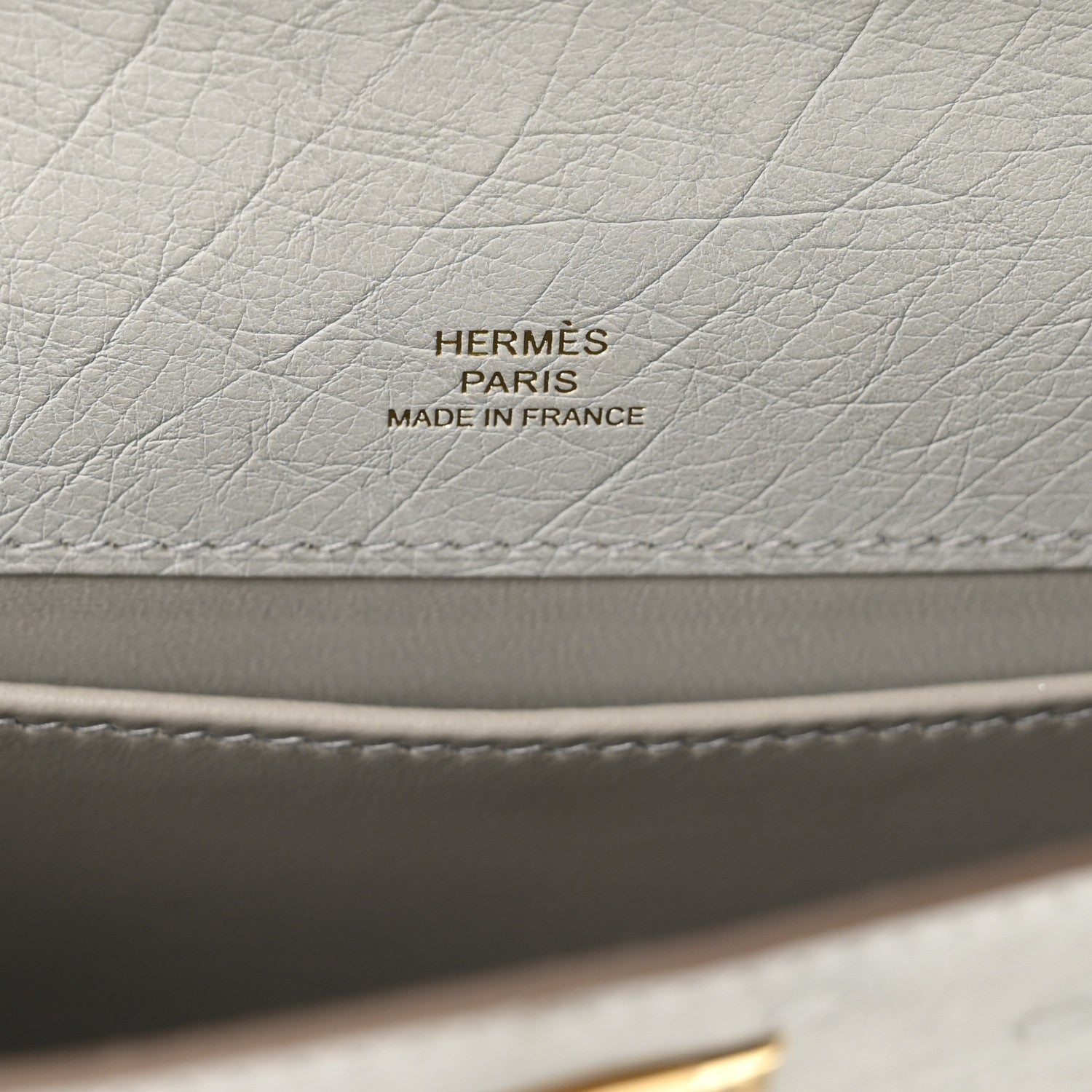 Hermes Ostrich Kelly Pochette Clutch Gris Perle 6 of 8