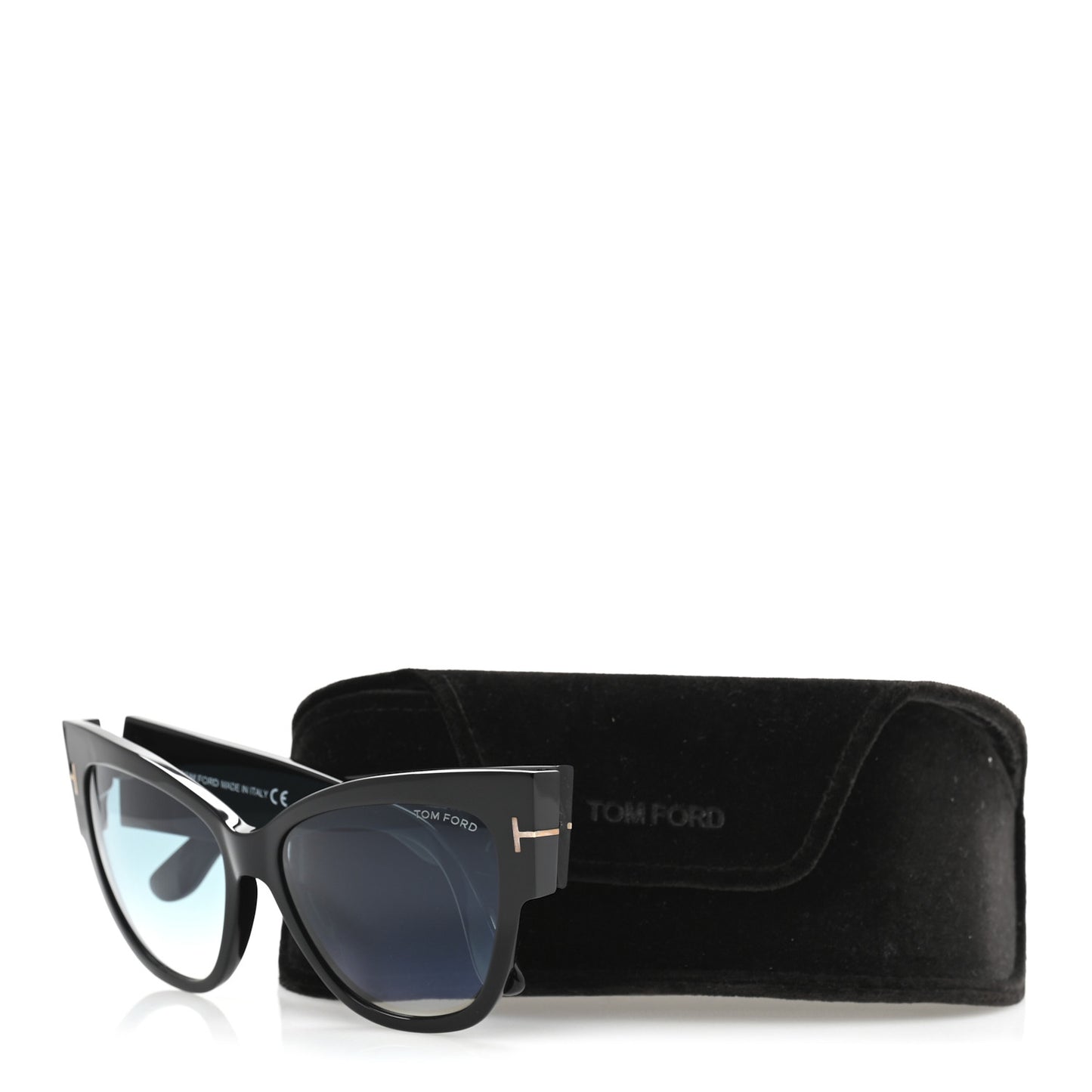 Acetate Anoushka Cat Eye Sunglasses TF371 Black