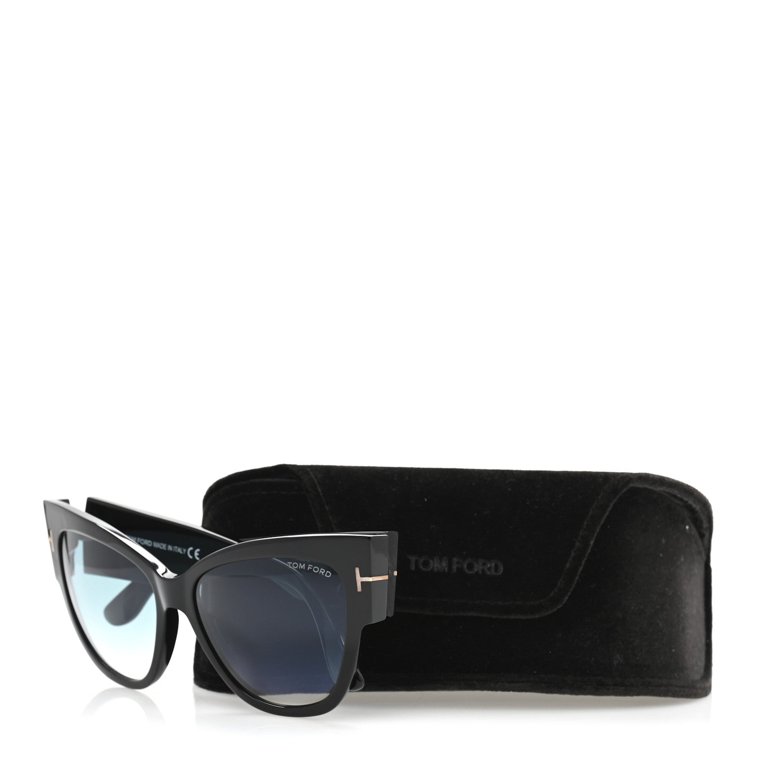 Tom Ford Acetate Anoushka Cat Eye Sunglasses TF371 Black 9 of 9