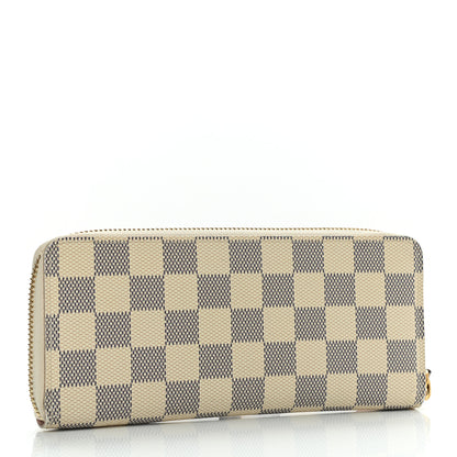 Louis Vuitton Damier Azur Clemence Wallet Rose Ballerine 2 of 8