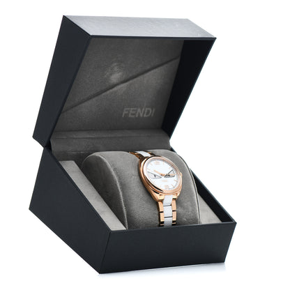 Fendi Stainless Steel Ceramic Diamond Pave 34mm Momento Bugs Quartz Watch 5 of 5