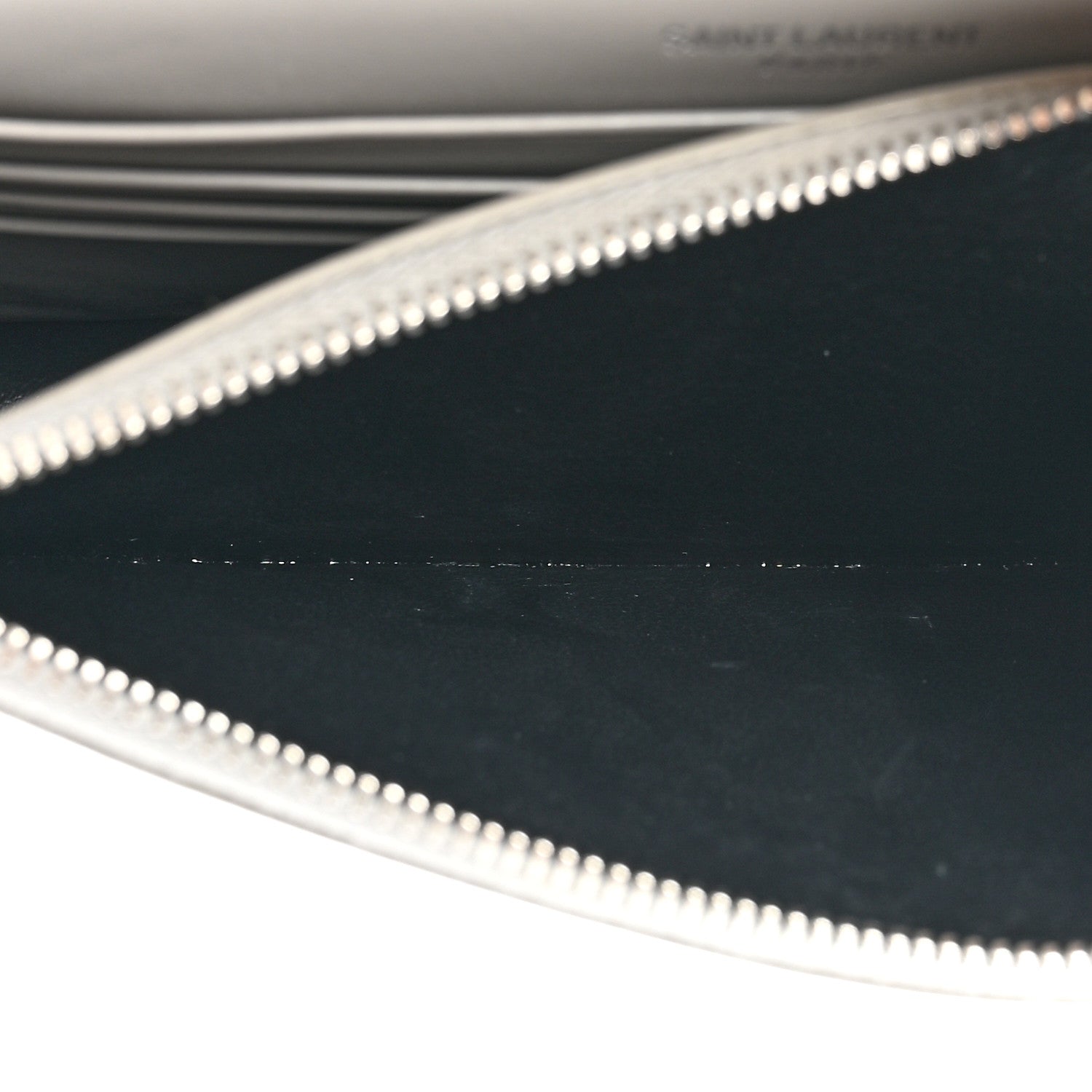 Saint Laurent Metallic Calfskin Kate Monogram Tassel Chain Wallet Silver 5 of 15