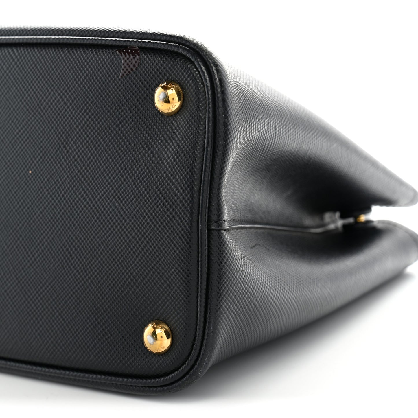 Saffiano Cuir Small Double Bag Black Fuoco