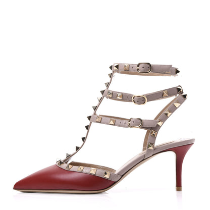 Valentino Garavani Nappa Rockstud Ankle Strap 65mm Pumps 39 Rubino Poudre 1 of 8