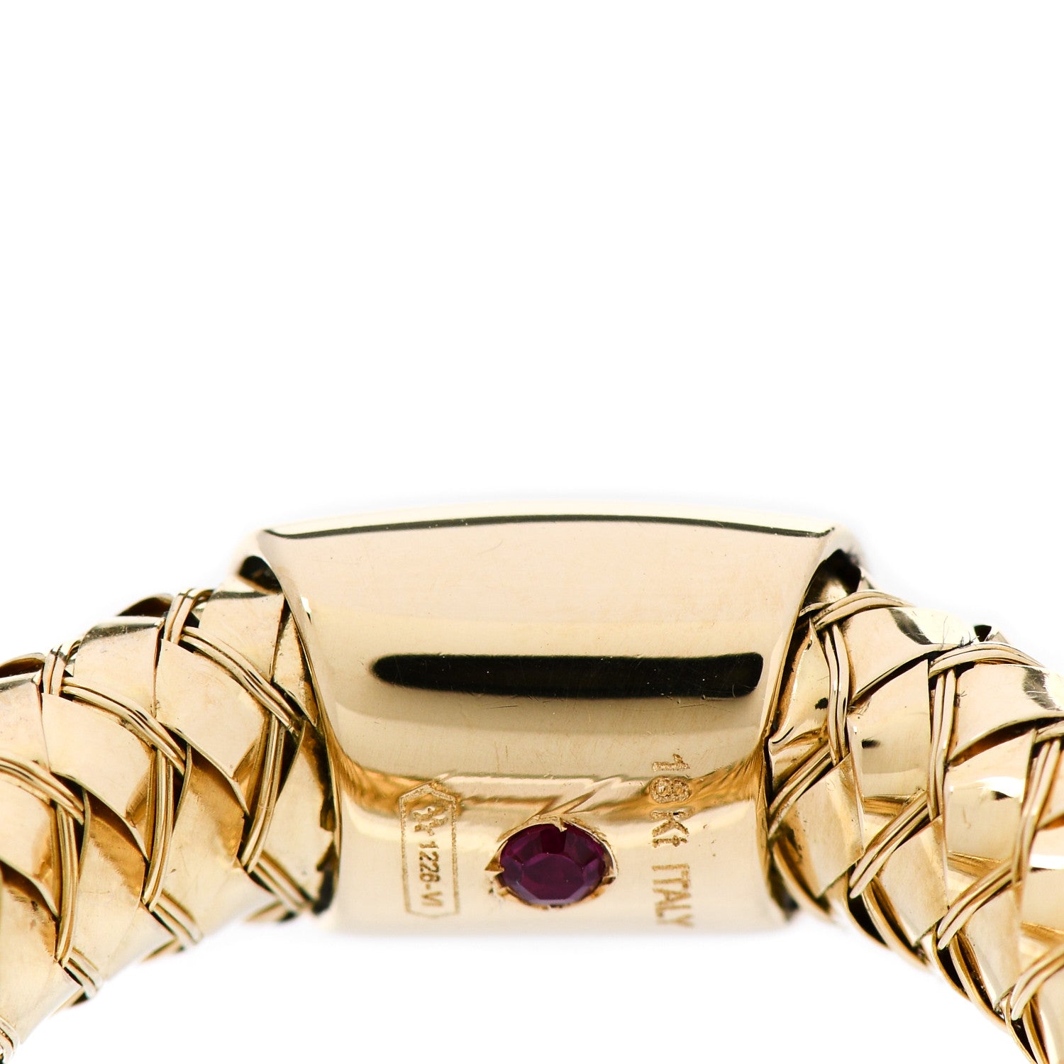Roberto Coin 18K Yellow White Gold Diamond Primavera Band Ring 52 6 4 of 4