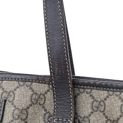 Gucci GG Supreme Monogram Medium Zippered Shopping Tote Dark Brown 18 of 20
