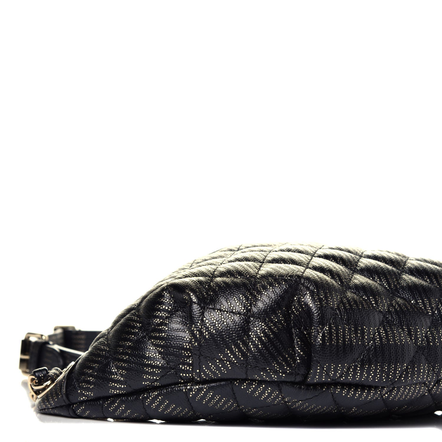 Chanel Metallic Caviar Quilted Waist Bag Black Gold 8 of 9