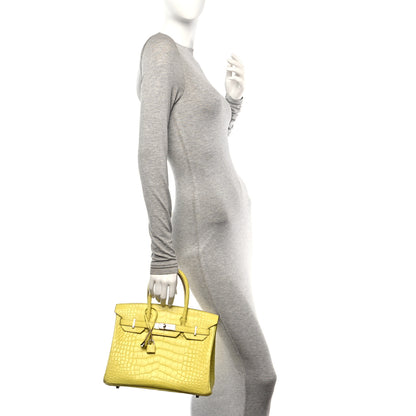 Hermes Matte Alligator Birkin 30 Lime 2 of 11