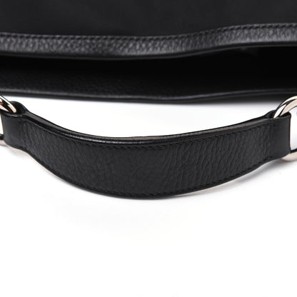 Prada Tessuto Nylon Calfskin Hobo Black 25 of 25