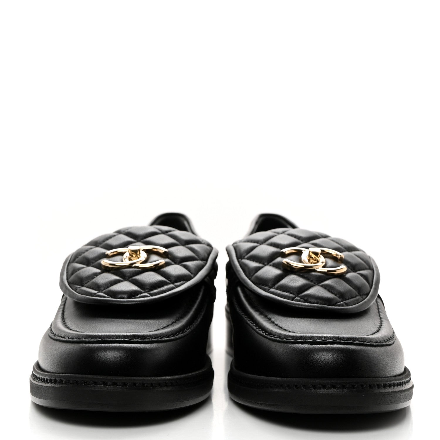 Chanel Lambskin Quilted CC Turnlock Loafers 41 Black 2 of 9