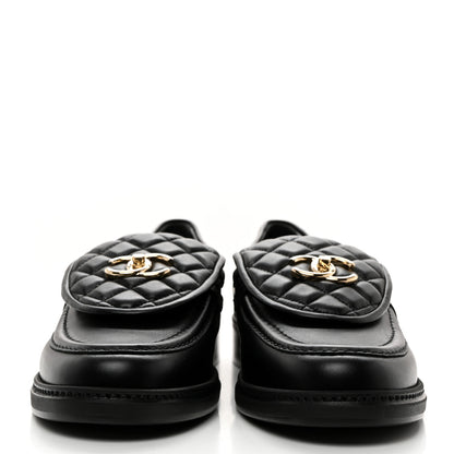 Chanel Lambskin Quilted CC Turnlock Loafers 41 Black 2 of 9