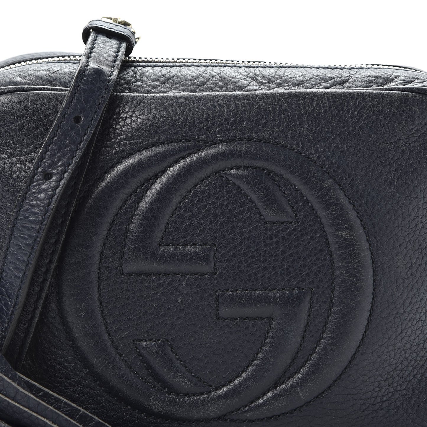 Pebbled Calfskin Small Soho Disco Bag Blue