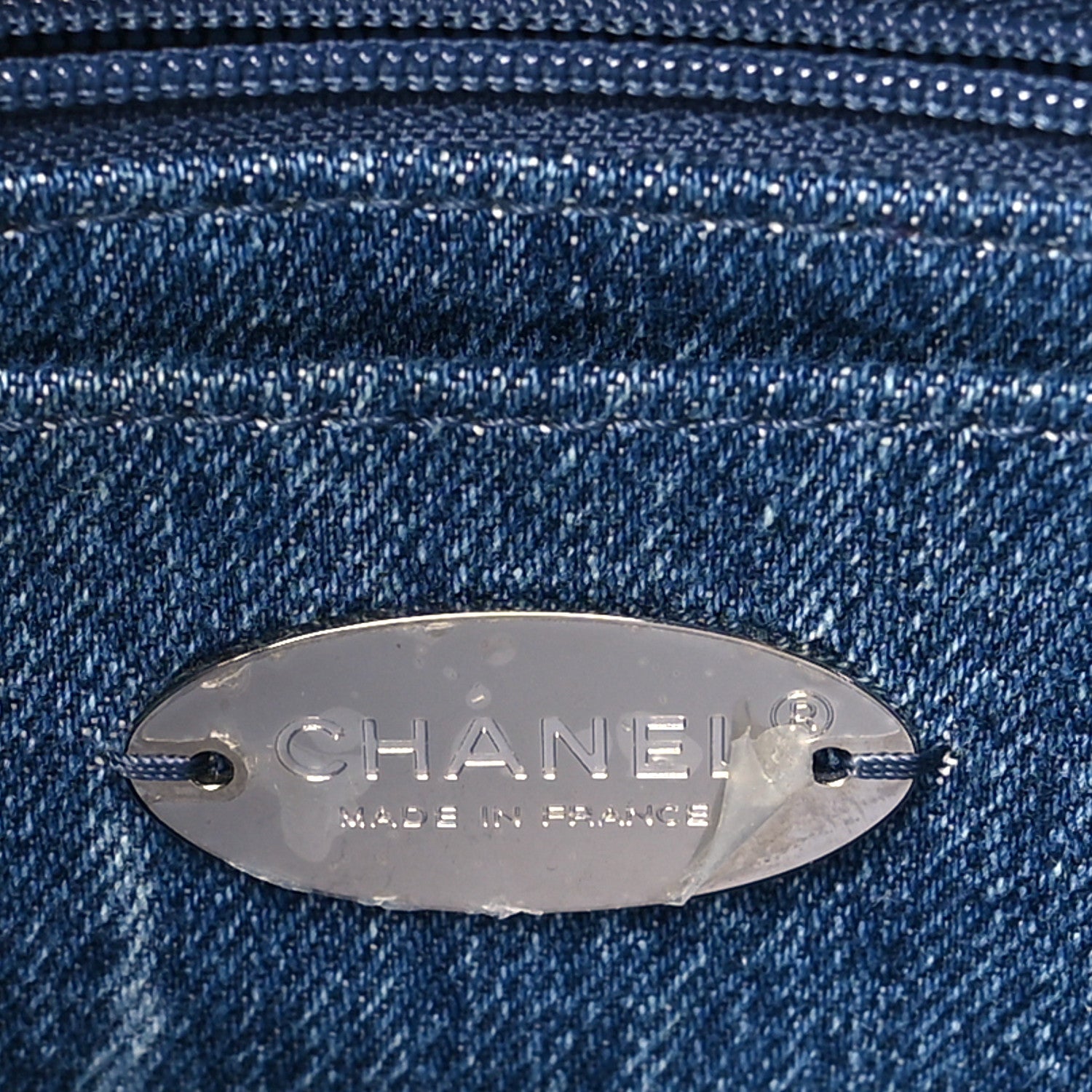 Chanel Denim Quilted CC Print Medium Single Flap Blue 6 of 10