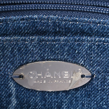 Chanel Denim Quilted CC Print Medium Single Flap Blue 6 of 10