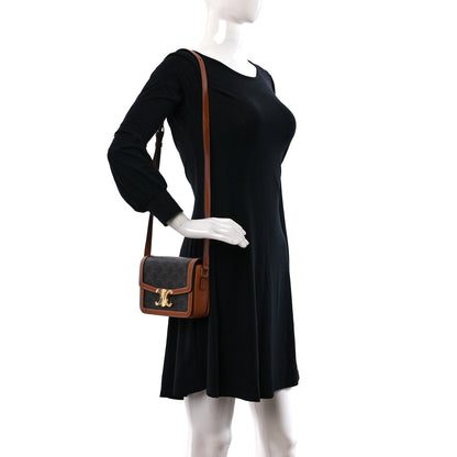 Celine Calfskin Triomphe Canvas Teen Triomphe Bag Tan 2 of 10