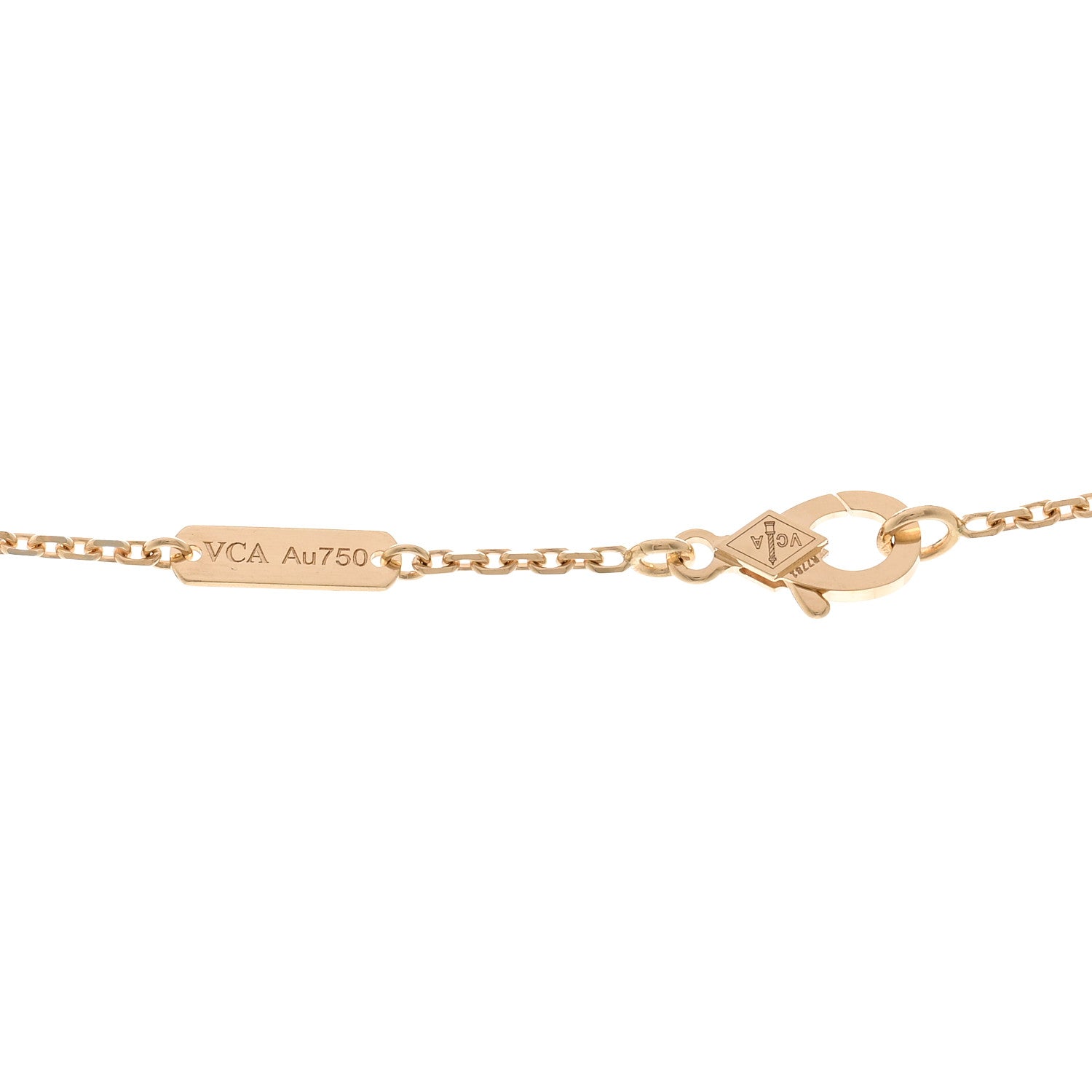 Van Cleef & Arpels 18K Yellow Gold Diamond Small Perlee Clovers Pendant Necklace 4 of 5