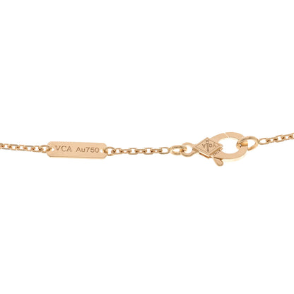 Van Cleef & Arpels 18K Yellow Gold Diamond Small Perlee Clovers Pendant Necklace 4 of 5